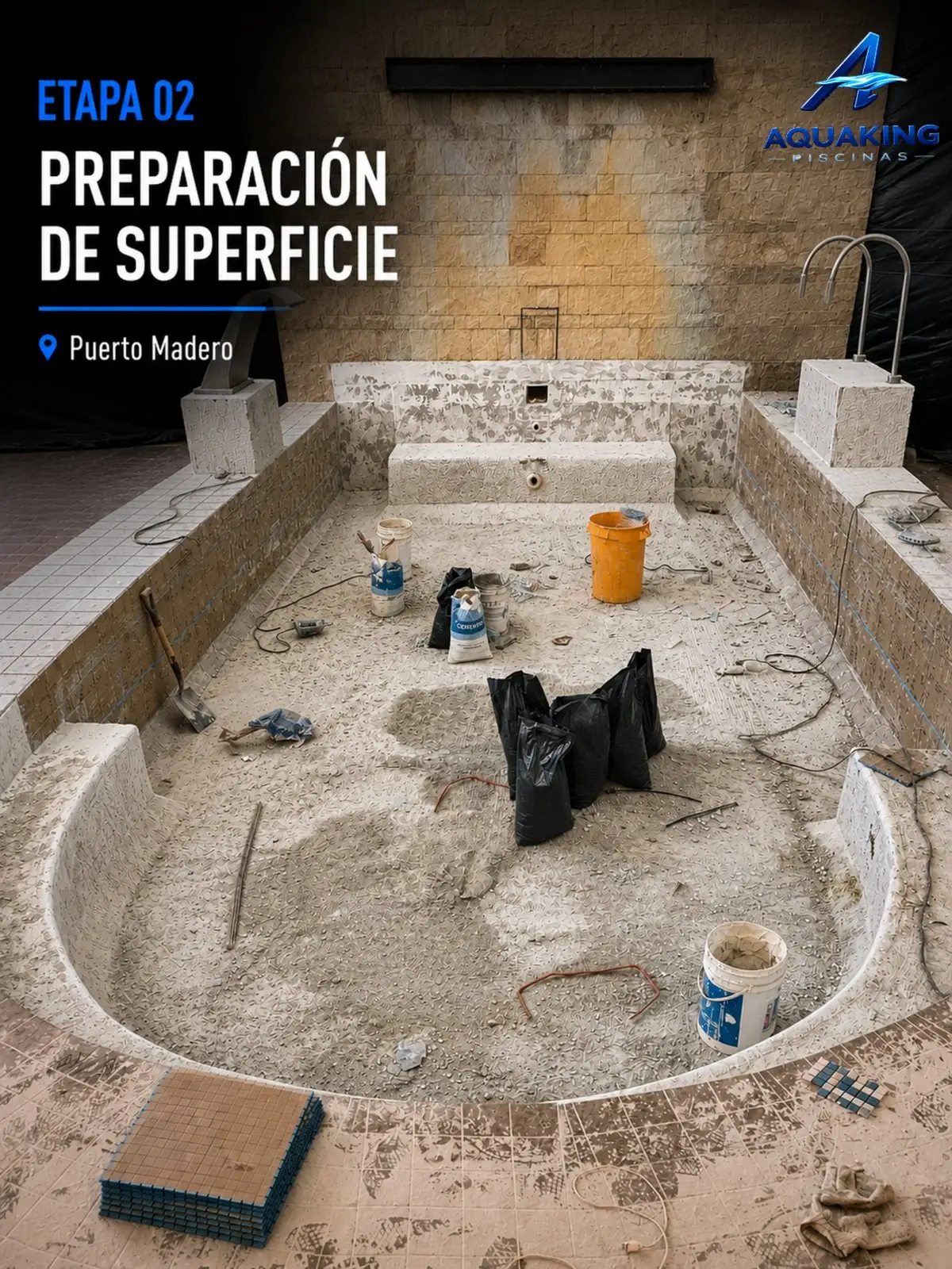 Etapa 2: preparación de la superficie antes del revestimiento nuevo